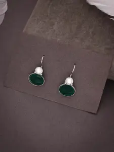 Sangria Silver-Plated Pearls Beaded Contemporary Drop Earrings