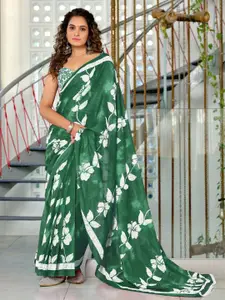 Anouk Floral Pure Cotton Block Print Saree