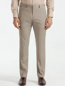 Blackberrys Men Striped Mid-Rise Slim Fit Trousers