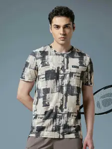 Technosport SS25 Abstract Printed Antimicrobial Slim Fit T-Shirt