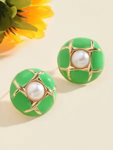 SALTY Pack of 2 Women Pearly Luxury Gold Earring