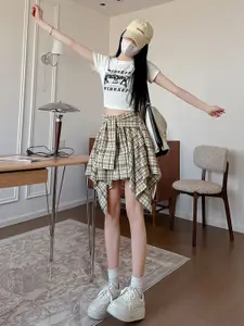 StyleCast x Revolte Checked A-Line Skirt