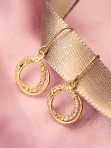 SALTY Pack of 2 Women Zirconia Hollow Glam Earrings