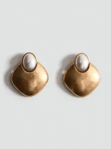 MANGO Pearl Contemporary Drop Earrings