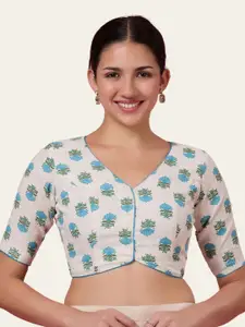 Studio Shringaar Printed Non-Padded Saree Blouse