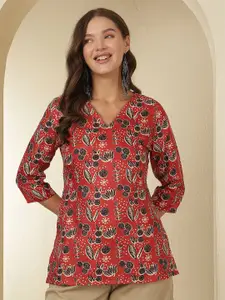 Anouk Rustic Women Ethnic Motifs Printed V-Neck Kurti