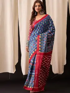 Anouk Ethnic Motifs Pure Cotton Ikat Saree
