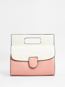 HAUTE SAUCE by  Campus Sutra HAUTE SAUCE by Campus Sutra Women's The Envelope Hand Bag Flamingo Pink & Ivory White