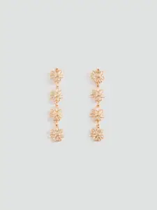 MANGO Floral-Shaped Drop Earrings