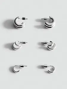 MANGO Circular Half Hoop Earrings