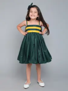 Pink Chick Kids-Girls 1 Colourblocked Fit & Flare Knee Length Dress