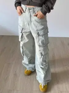 DressBerry Women Regular Fit Mid-Rise Cargo Styles Jeans