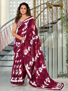 Anouk Floral Printed Pure Cotton Block Print Saree
