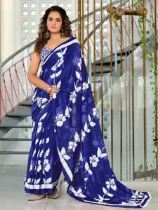 Anouk Floral Pure Cotton Block Printed Saree