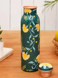 JAYPORE Green & Orange Single Copper Printed Water Bottle