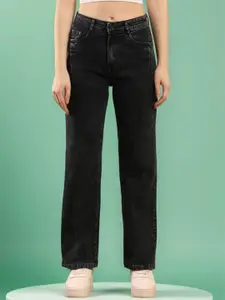 DressBerry Women Jaimy Wide Leg High-Rise Cotton Stretchable Jeans