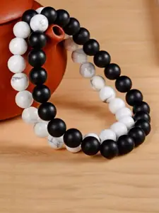 Sukhad Black And White Charm Couple Bracelet