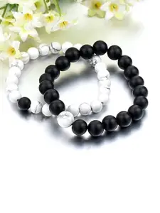 Sukhad Set of 2 Black & White Couple's Bracelet