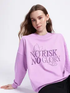 glitchez Printed Cotton Terry Oversized Sweatshirt