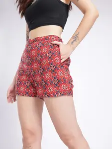 glitchez Women Geometric Printed Shorts