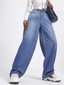 glitchez Women Faded Baggy Jeans