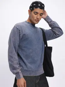 glitchez Faded Feels Fleece Lined Oversized Sweatshirt