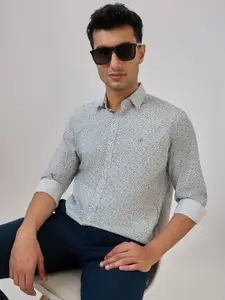 Raymond Abstract Printed Cutaway Collar Regular Fit Formal Shirt