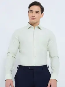 Raymond Men Structure Patterned Printed Cutaway Collar Formal Shirt