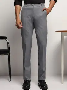 SUBTRACT Men 4 Way Stretch Flex Waist Checked Slim Fit Formal Trousers