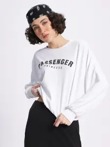 glitchez Typography Printed Drop-Shoulder Sweatshirt