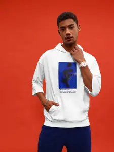 glitchez Printed Terry Oversized Hooded Sweatshirt