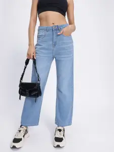 glitchez Women Straight Fit Cropped Jeans