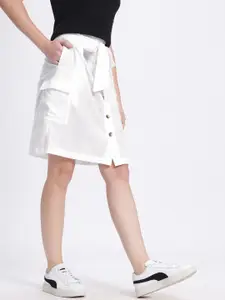 glitchez Belted Cargo-Pocketed Skirt