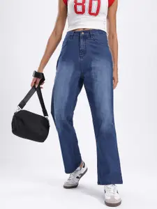 glitchez Women Washed Straight Fit Jeans