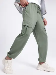 glitchez Men Mid-Rise Relaxed Fit Cargo-Style Joggers