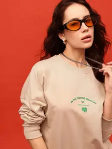 glitchez Printed Cotton Terry Oversized Sweatshirt