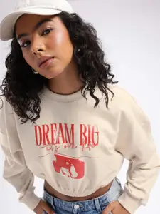 glitchez Printed Boxy Crop Sweatshirt