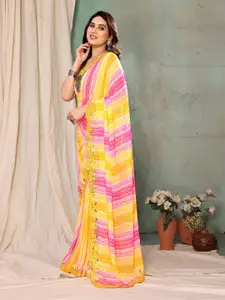Anouk Leheriya Printed Mirror Work Saree