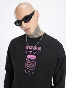 glitchez Printed Cotton Terry Oversized Sweatshirt