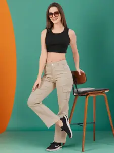 DressBerry Women Super Straight Fit High-Rise Stretchable Jeans