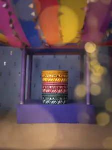 Taasha Craft Set Of 9 Threaded & Mirror Studded Bangles