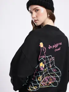 glitchez Printed Cotton Terry Oversized Sweatshirt