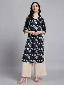 Anouk Rustic Women  V-Neck Three-Quarter Sleeves Kurta