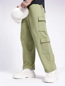 glitchez Men Cotton Terry Relaxed Fit Cargos Track Pants