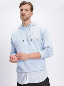 glitchez Printed Detail Hooded Sweatshirt