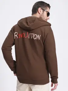 glitchez Terry Printed Oversized Front-Open Sweatshirt