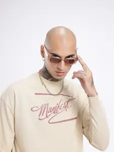 glitchez Printed Cotton Terry Oversized Sweatshirt