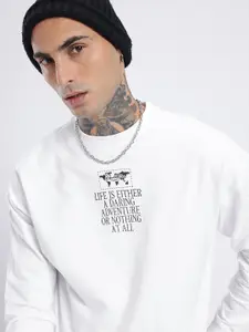 glitchez Printed Cotton Terry Oversized Sweatshirt