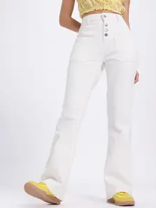 glitchez Women Button Fly Factor Straight Fit Jeans