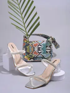Creattoes Women Embellished Block Heels Sandals